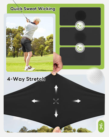 Outdoor Ventures men's golf shorts 9 inch inseam — quick-dry material keeps you comfortable in heat and humidity.