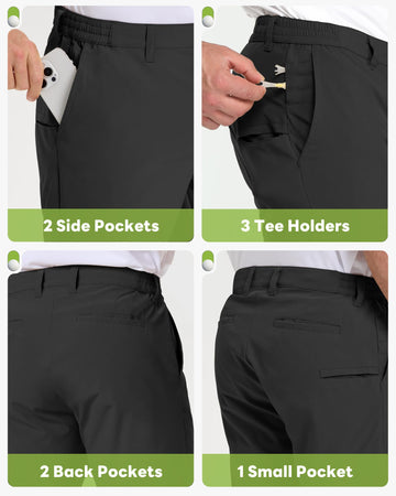 Outdoor Ventures men's golf shorts 9 inch inseam — back pockets visible for glove storage and secure carry.