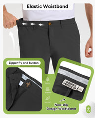 Outdoor Ventures men's golf shorts 9 inch inseam — side pocket open for easy valuables access on course.