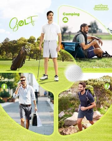 Outdoor Ventures men's golf shorts dark blue colorway ideal for versatile wear.