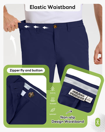 Outdoor Ventures men's golf shorts quick-dry fabric ideal for practice sessions.