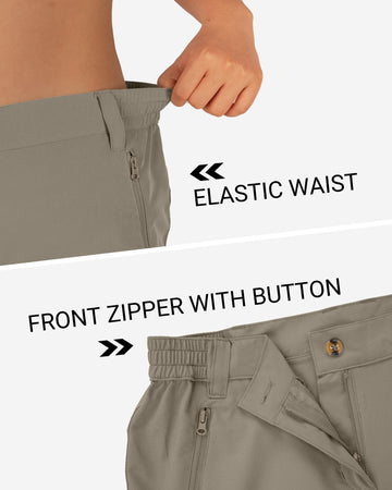 Outdoor Ventures women's hiking shorts belt-loop elastic waistband adjustable fit