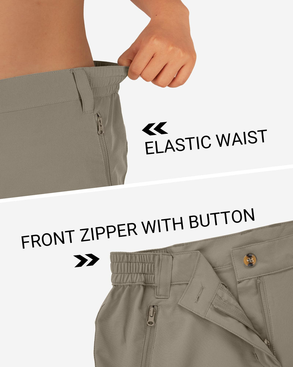 Outdoor Ventures women's hiking shorts belt-loop elastic waistband adjustable fit