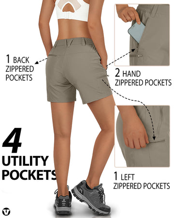 Outdoor Ventures women's hiking shorts cargo-pockets secure space for essentials