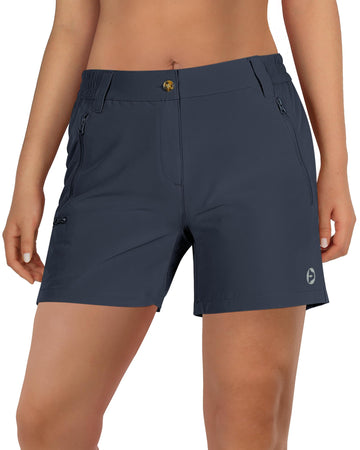 Outdoor Ventures women's hiking shorts close-up stretch fabric for quick-dry comfort during hikes