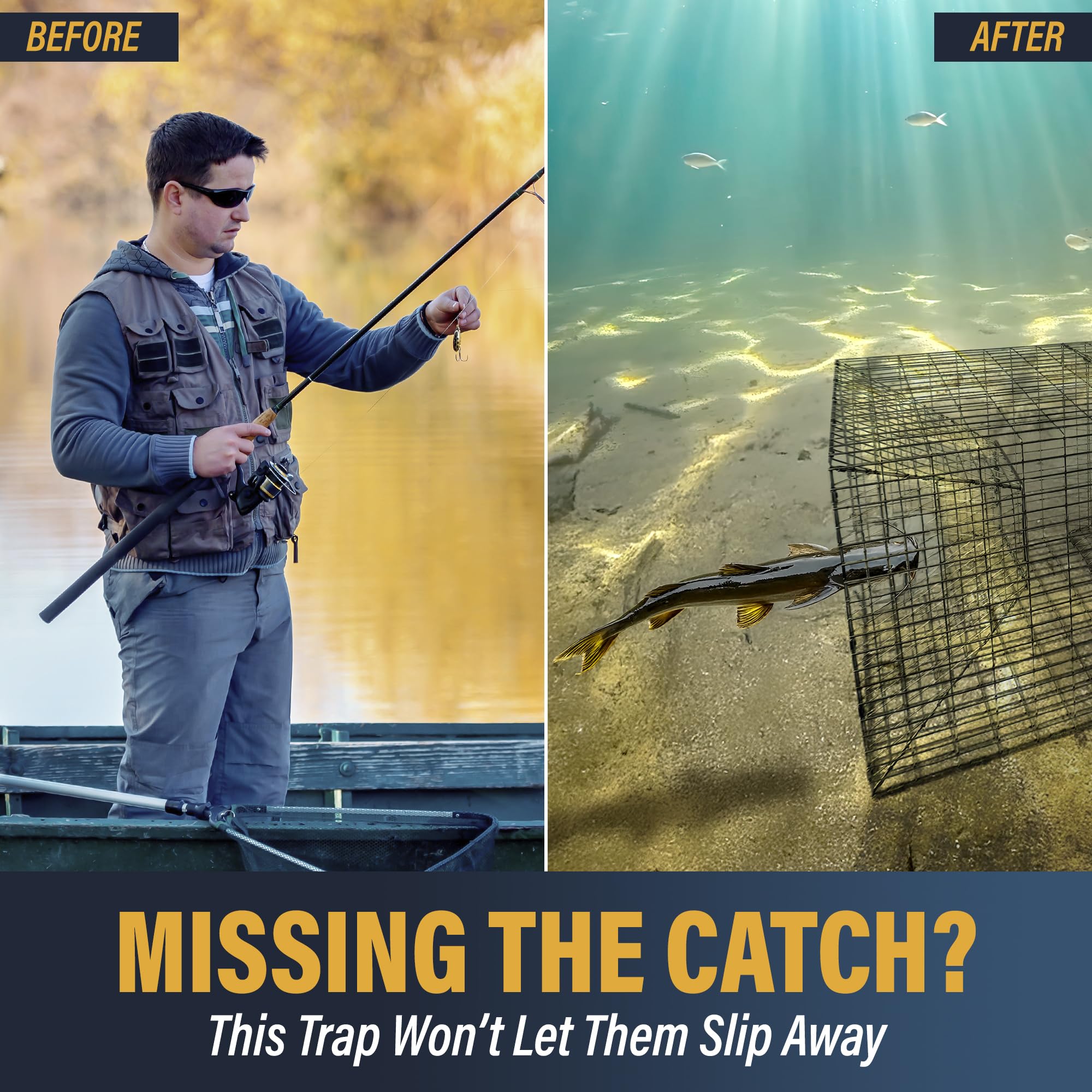 Outdoor Water Solutions Catfish Trap suited for pond and lake settings.