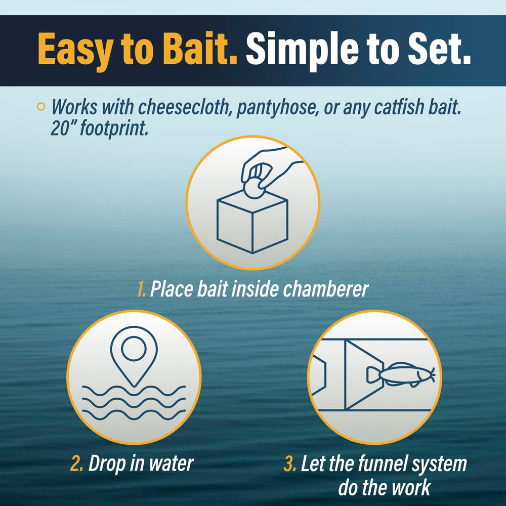 Outdoor Water Solutions Catfish Trap requires little maintenance.