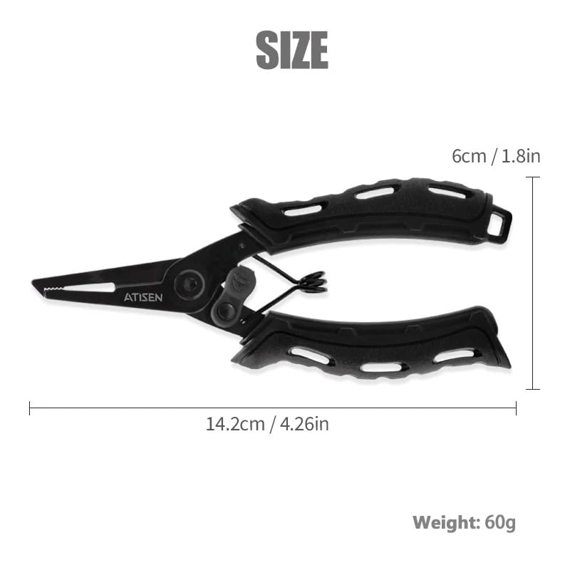 Pliers cutting braid and fluorocarbon leaders with built-in cutters