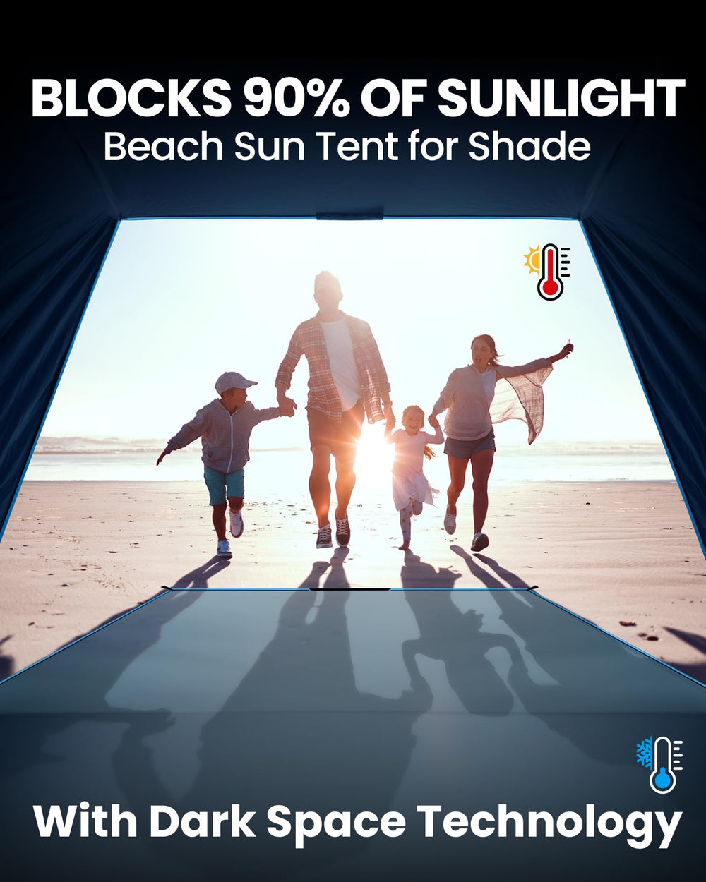 OutdoorMaster Beach Tent 9-5mm-poles deliver rugged wind stability