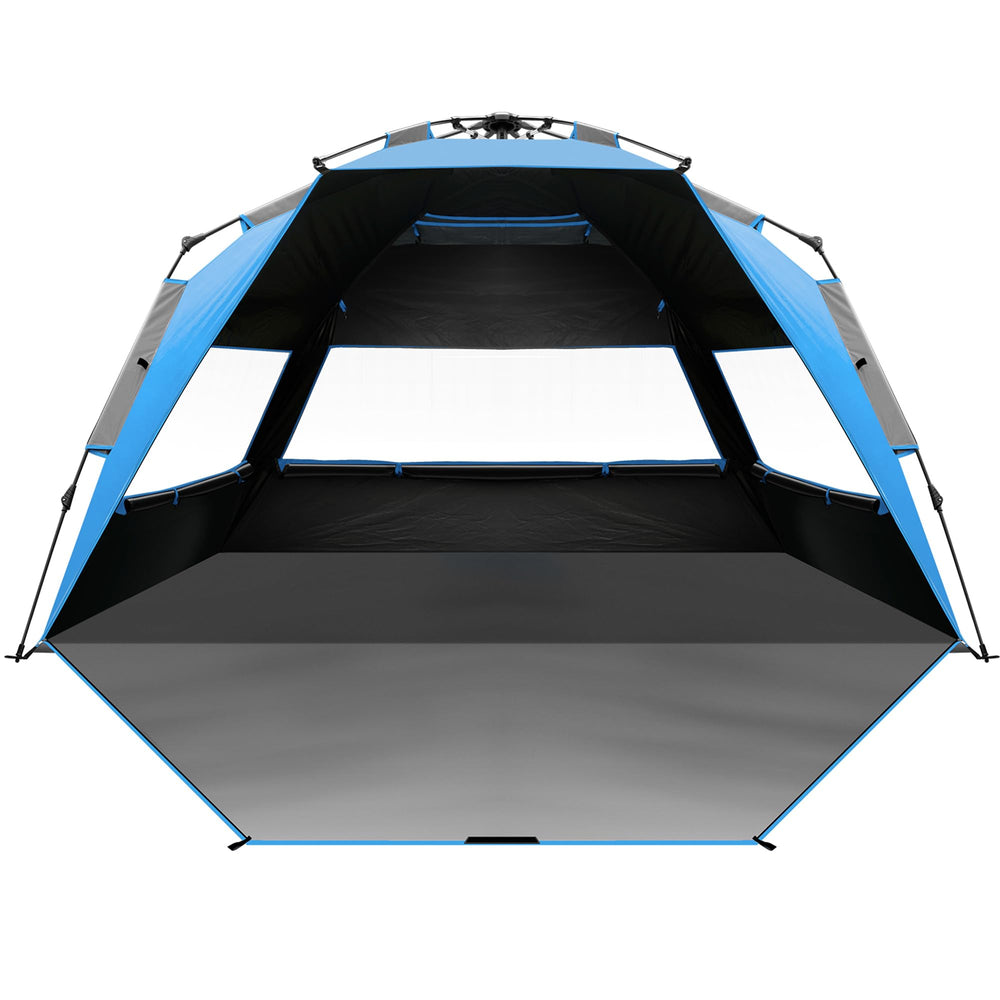 OutdoorMaster Beach Tent blackout-technology shields you from sun while relaxing