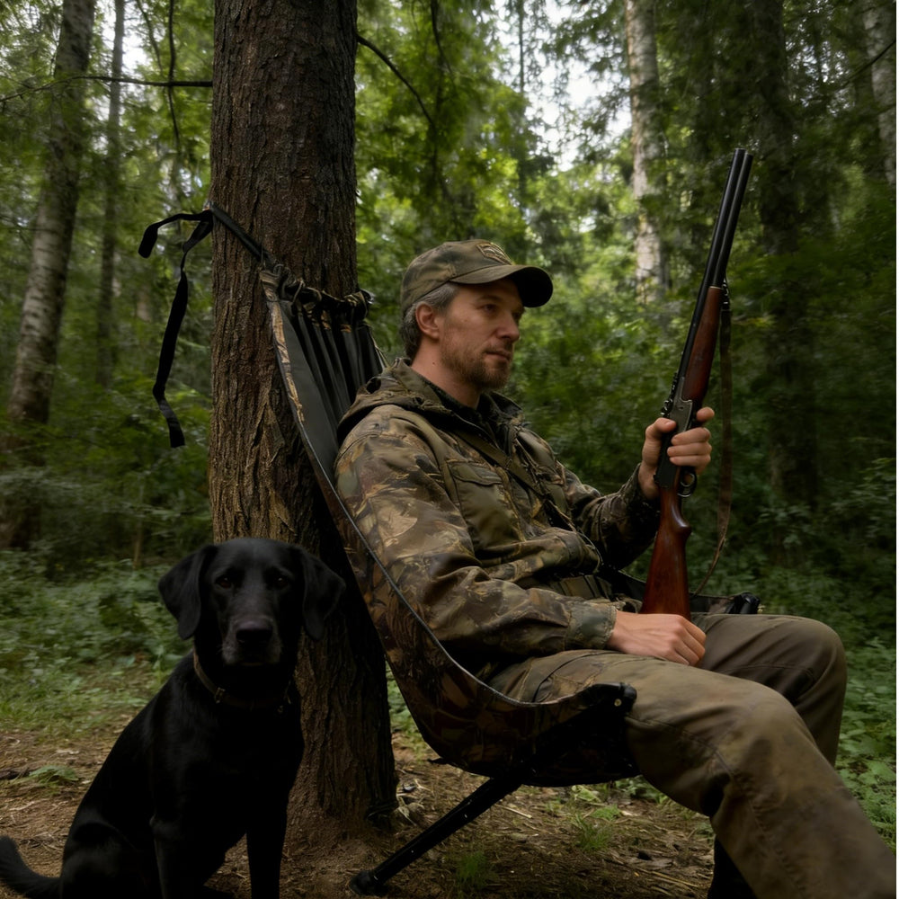 Outdoors Low Down Tree Seat's silent swivel keeps movements quiet during long sits.
