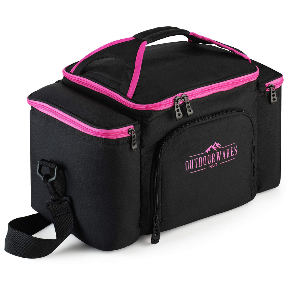 Outdoorwares Cooler Bag adjustable strap makes carrying comfortable on long walks.