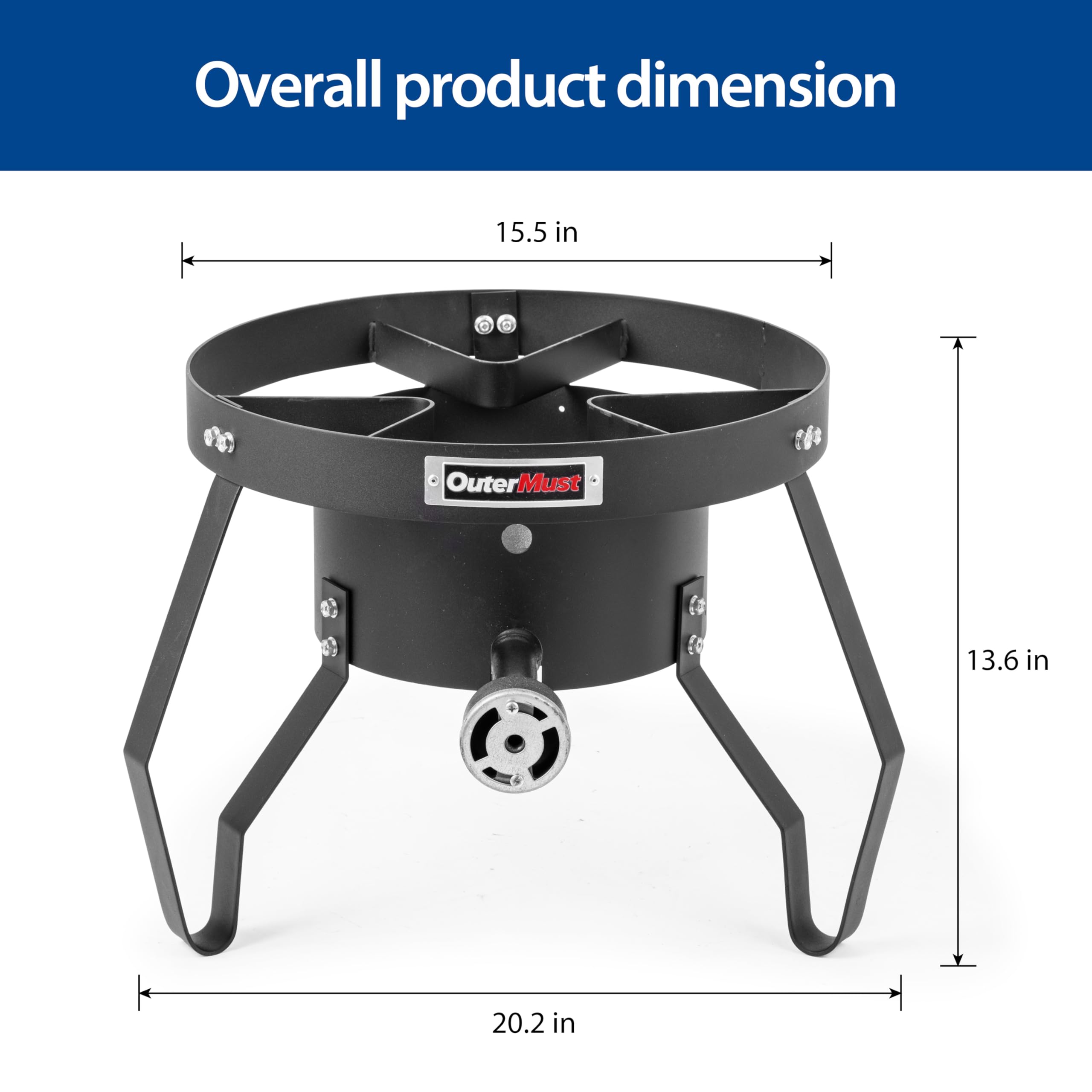 OuterMust 10-psi regulator ensures safe flame control during outdoor cooking