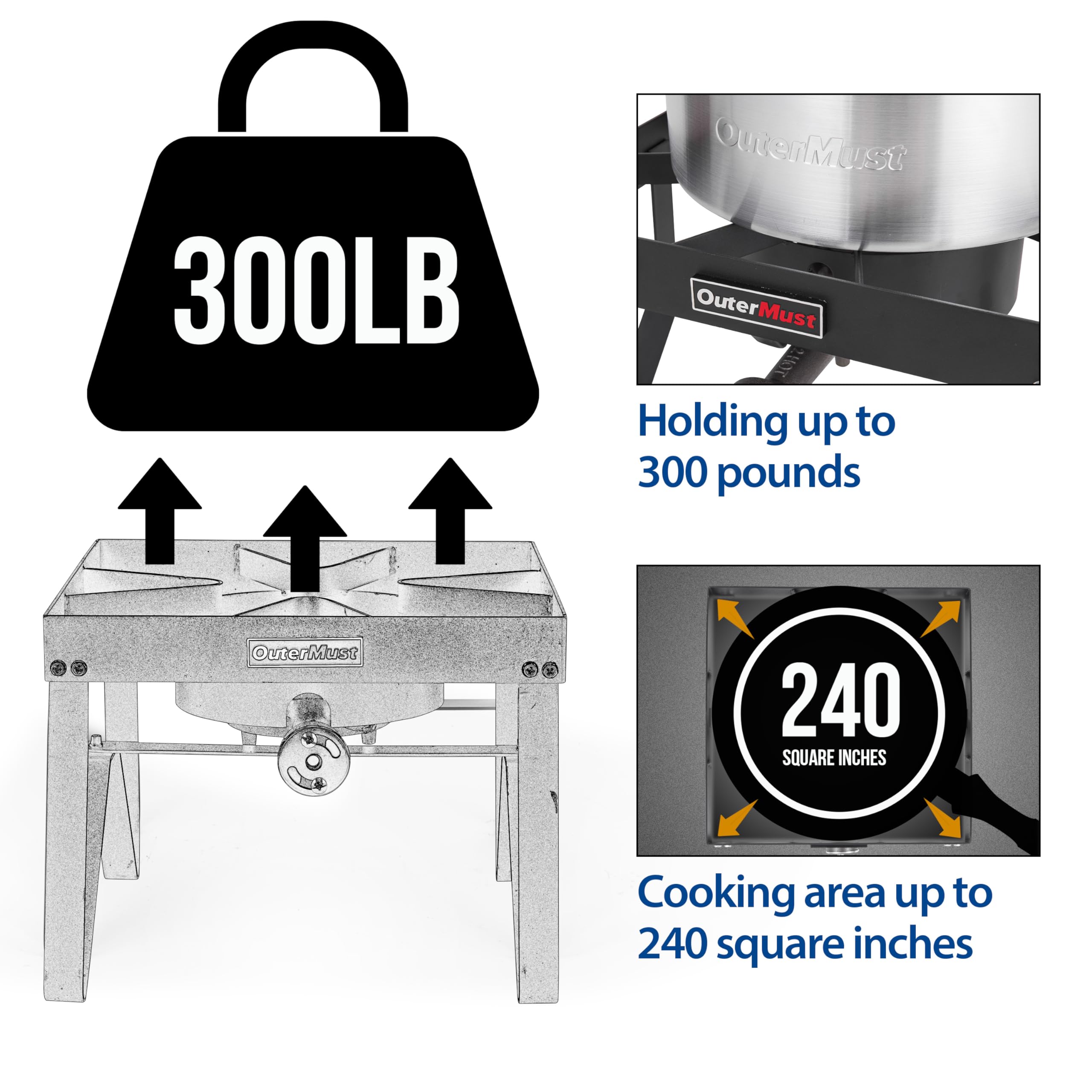 Crawfish boil setup using OuterMust burner for seafood boils outdoors.
