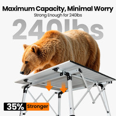 OuterSpa adjustable legs extended for stable outdoor use