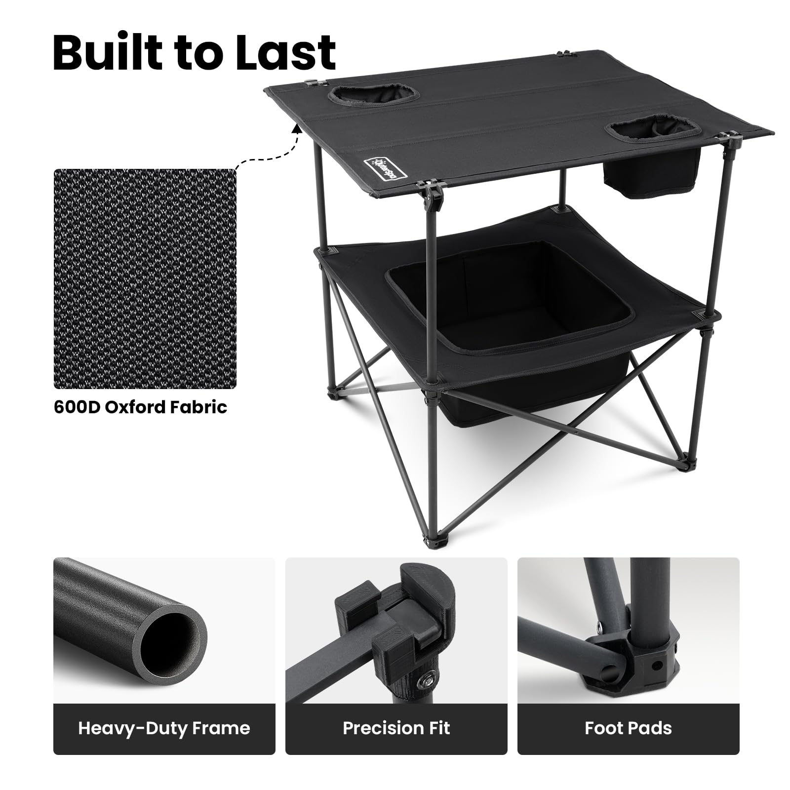 OuterSpa durable frame and fabrics support camping gear without sagging