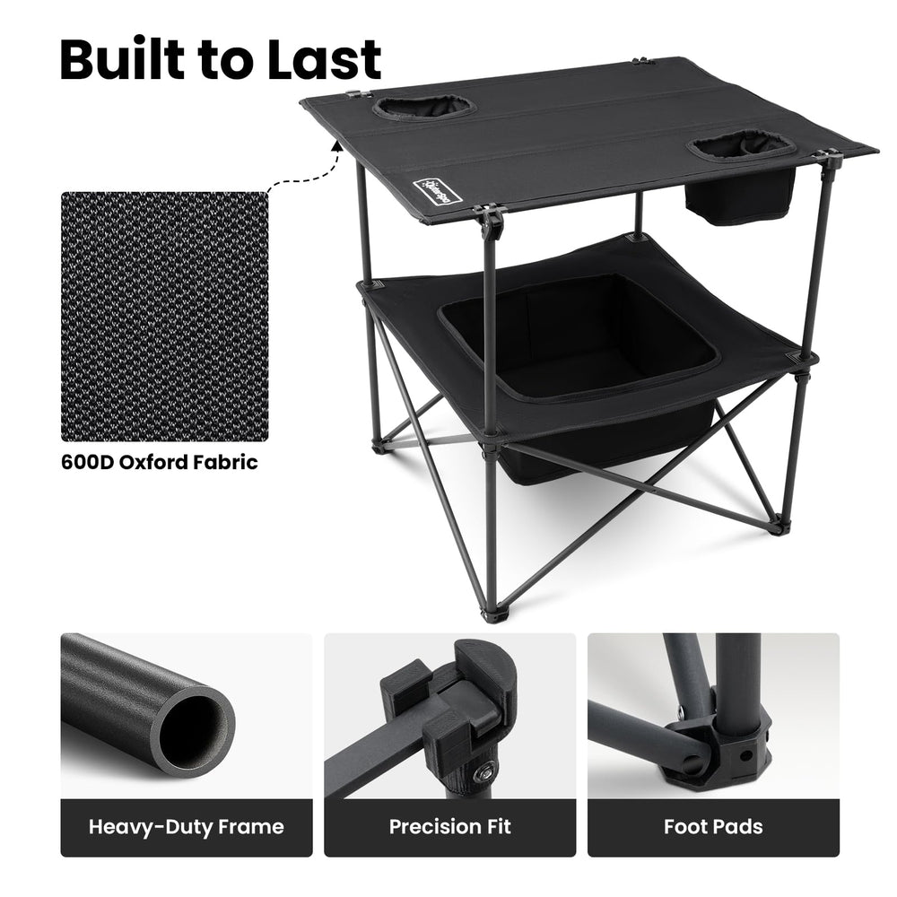 OuterSpa durable frame and fabrics support camping gear without sagging