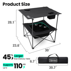 OuterSpa folding table with metal frame showcases durability on rugged outdoor setups