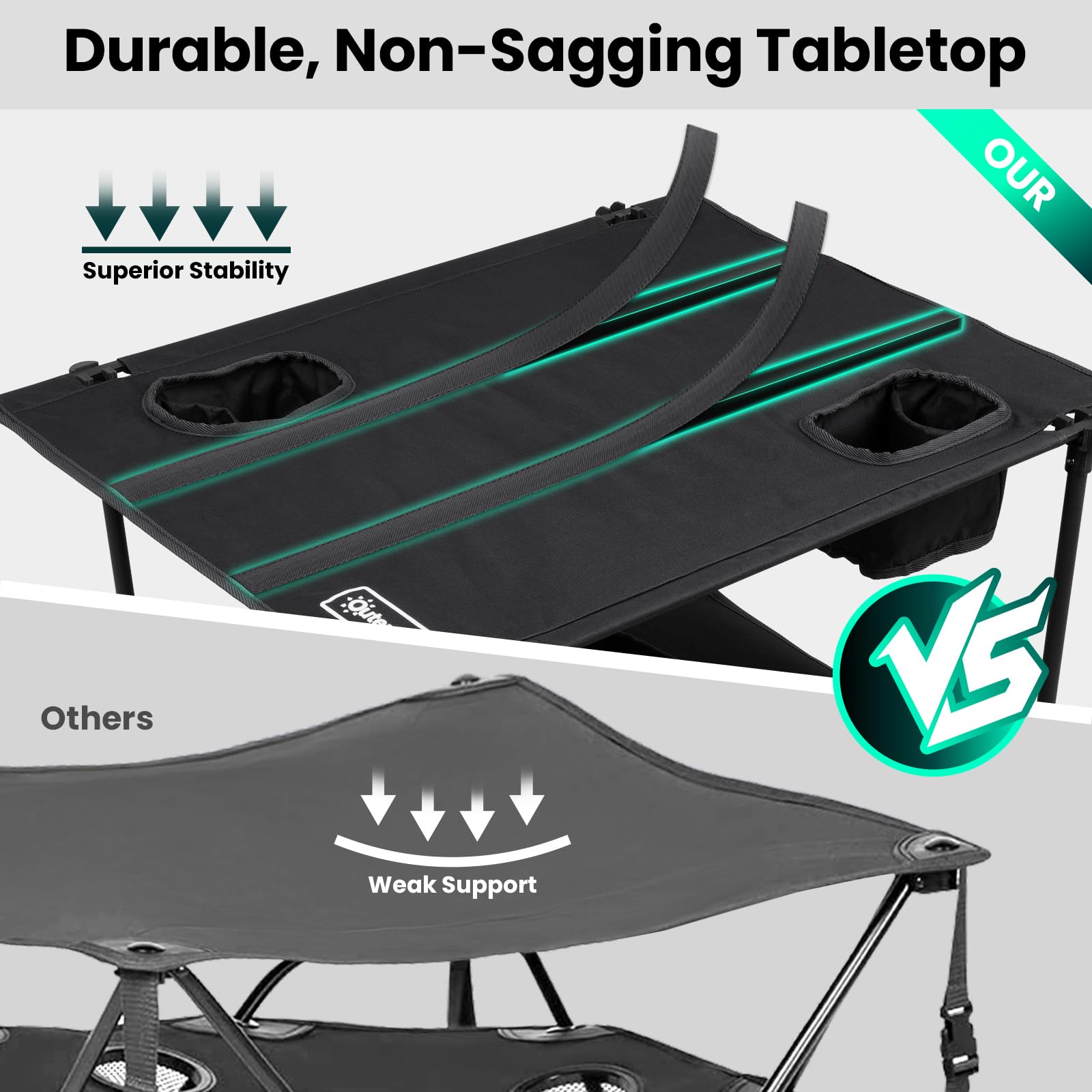 OuterSpa beach-ready setup features weather-friendly Oxford fabric and reinforced edges