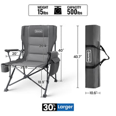 OuterSpa high-back 24inch wide seat provides roomy comfort.