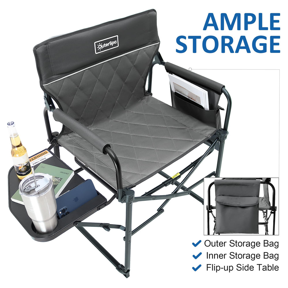 OuterSpa chair padded-seat emphasizes comfort with double-layer 600D fabric for relaxed seating