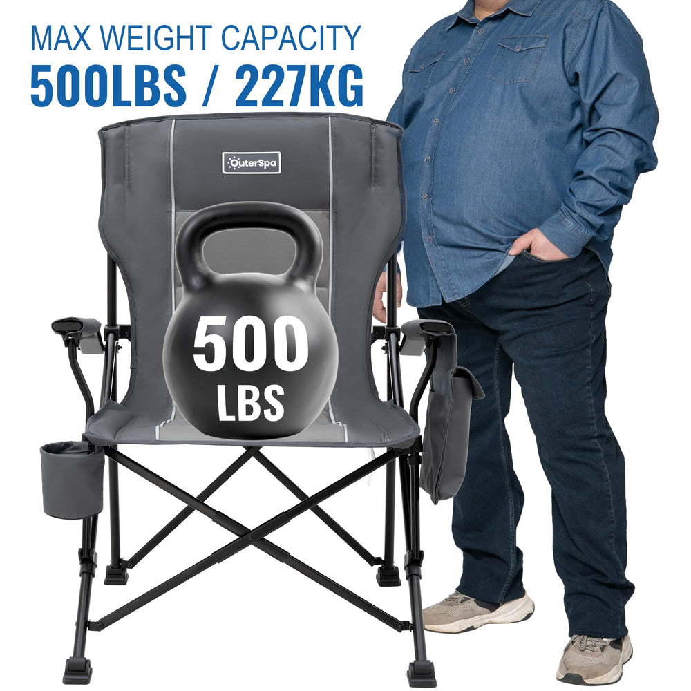 OuterSpa padded seat, back, and armrests boost outdoor comfort.