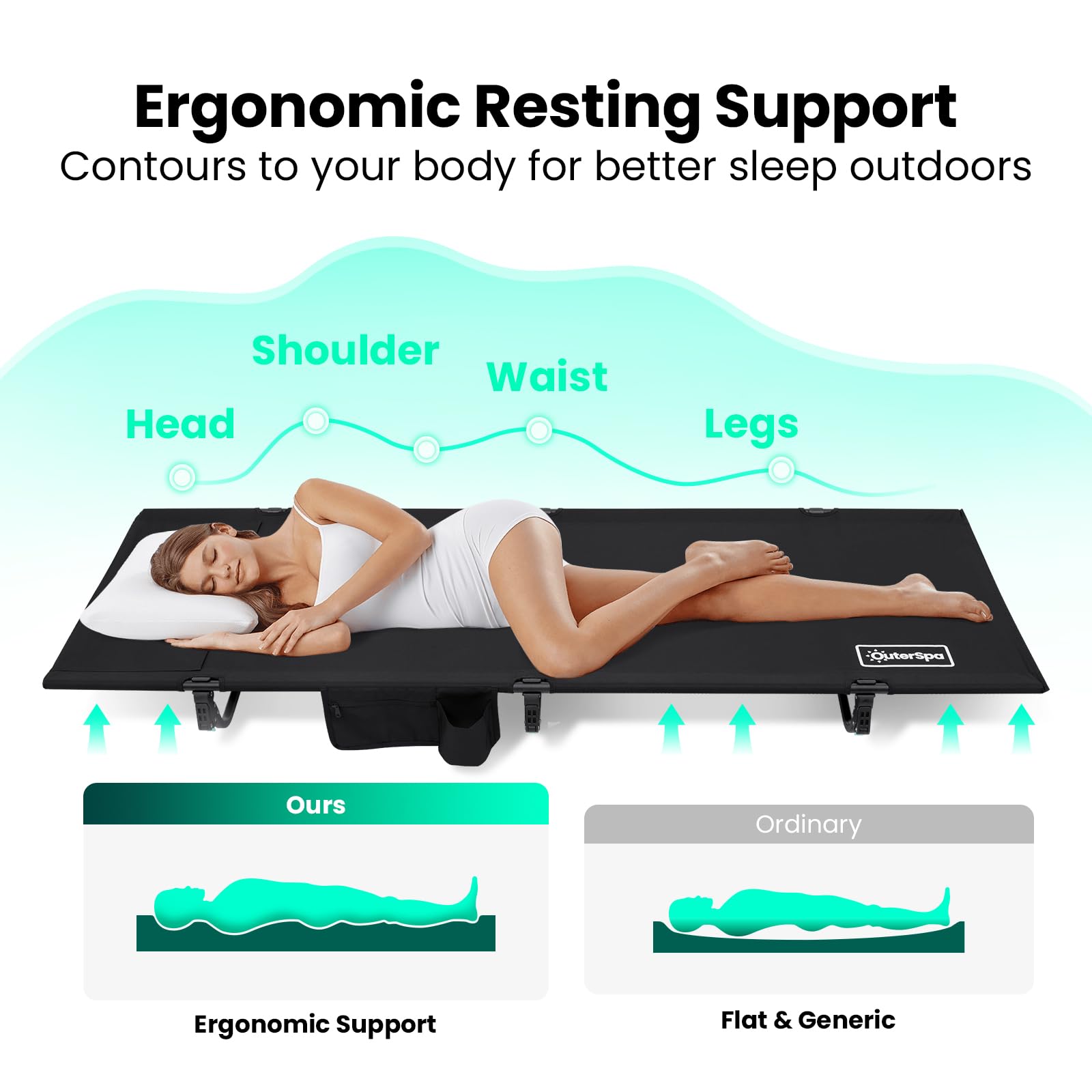 OuterSpa pillow pocket feature adds personalized outdoor comfort.