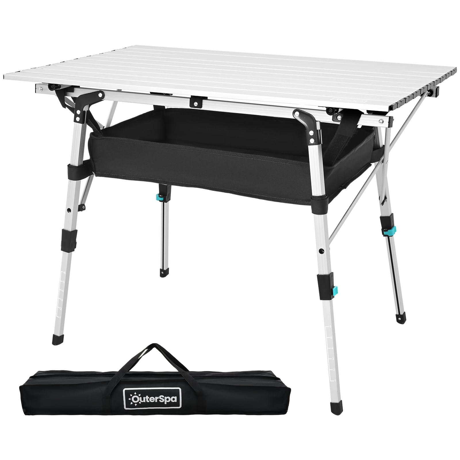 OuterSpa portable camping table with durable aluminum frame for outdoor reliability
