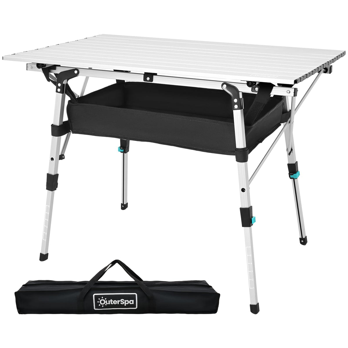 OuterSpa portable camping table with durable aluminum frame for outdoor reliability