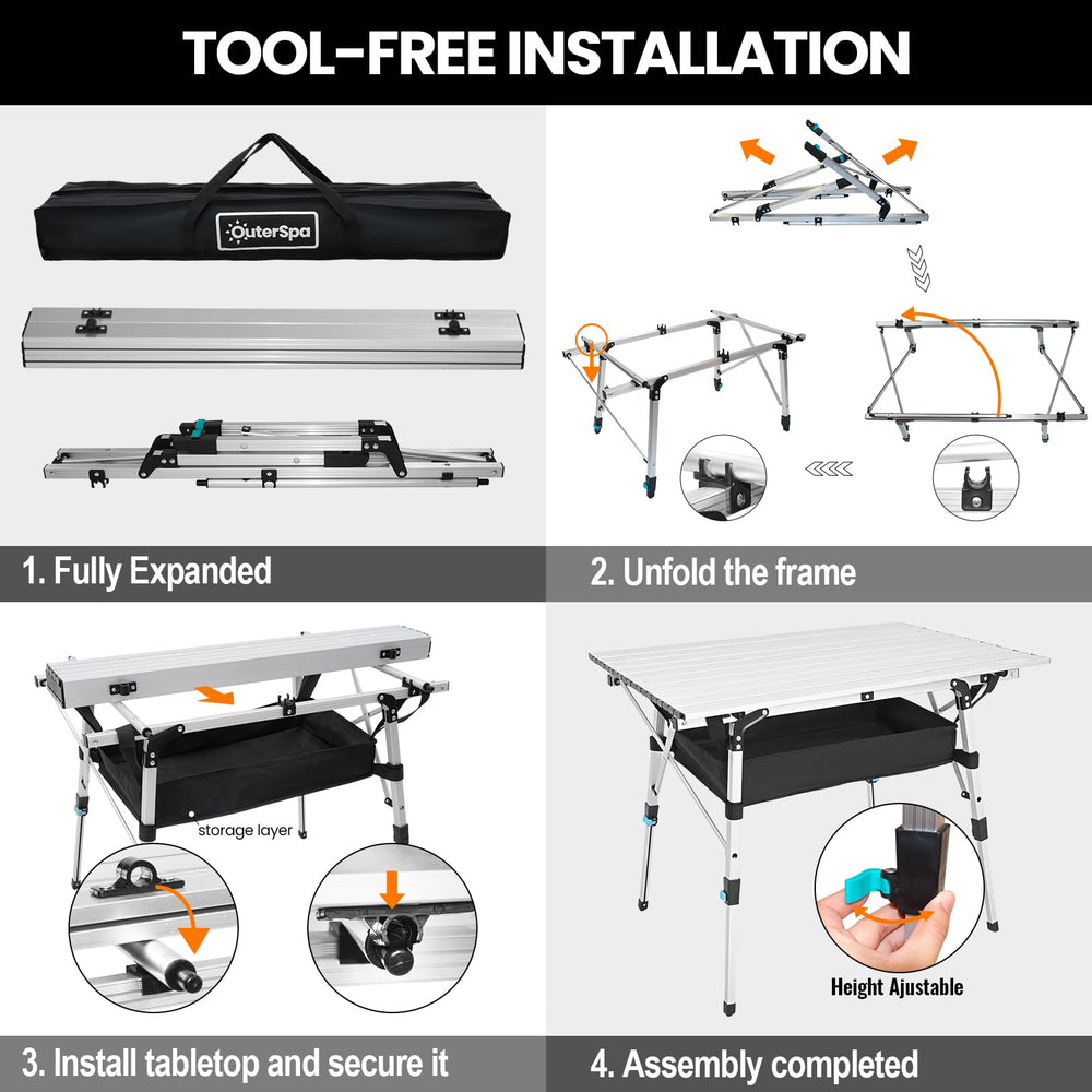 OuterSpa table easy to set up and take along on trips