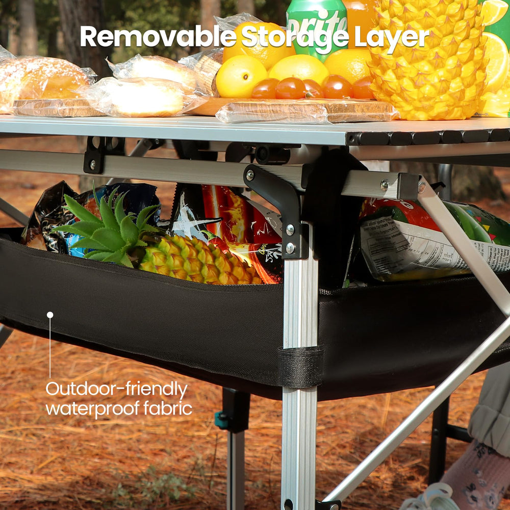 OuterSpa table in use in a backyard dining setup