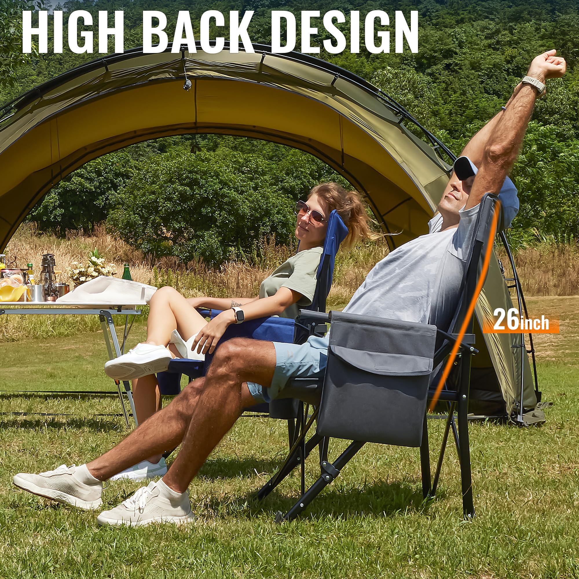 OuterSpa swivel feet adapt to terrain for stable camping or beach seating.