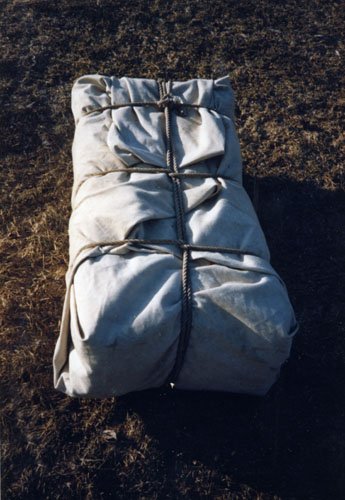Outfitters Supply manty on a pack saddle demonstrating secure gear bundling.