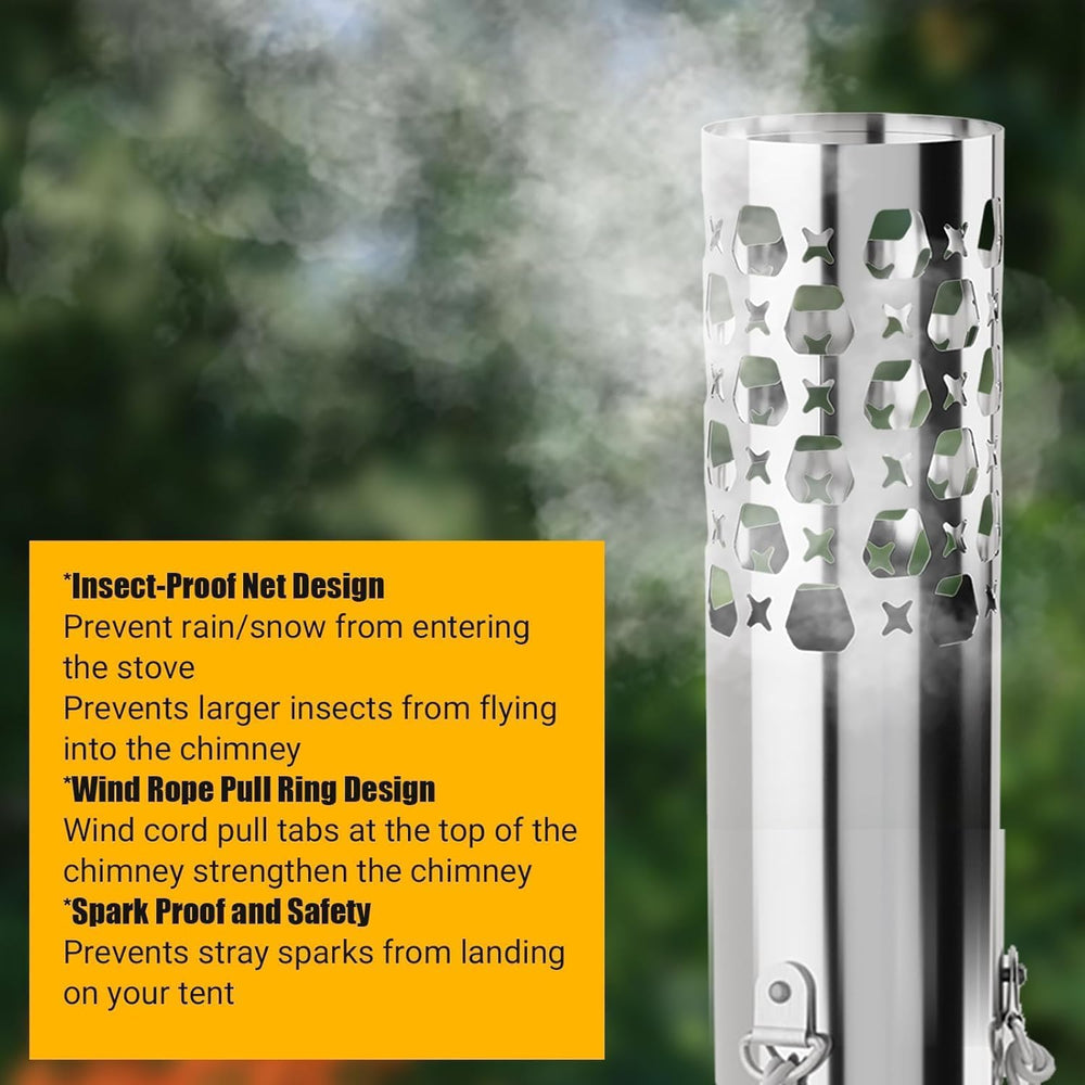 OUTGOODS Camping Wood Stove front damper control enables precise flame.