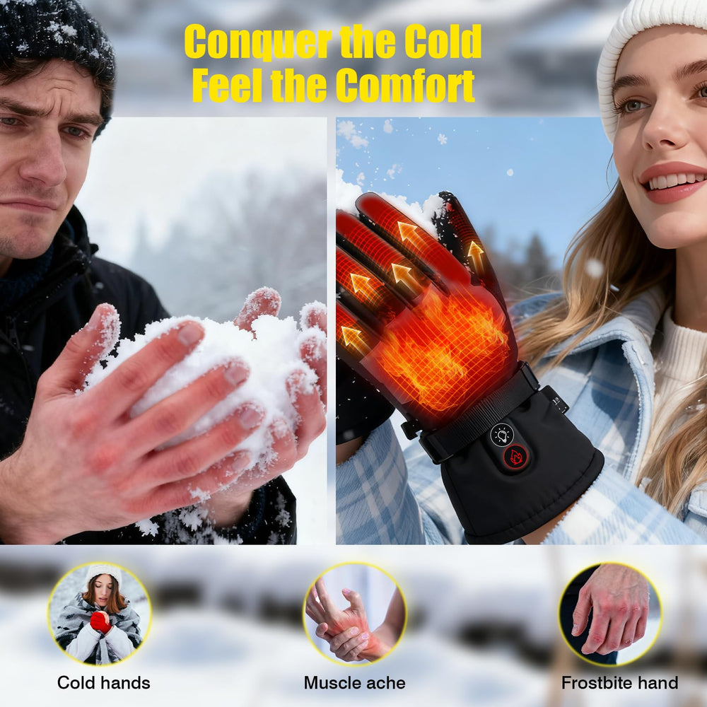 OUTJUT heated gloves showcase dual 7500mAh batteries for all-day warmth.