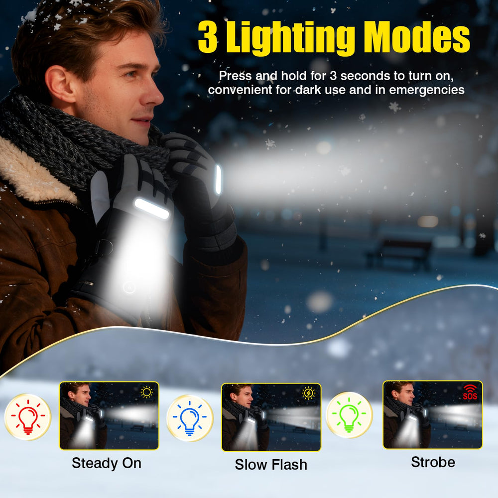 OUTJUT heated gloves demonstrate full-finger touchscreen usability in cold weather.