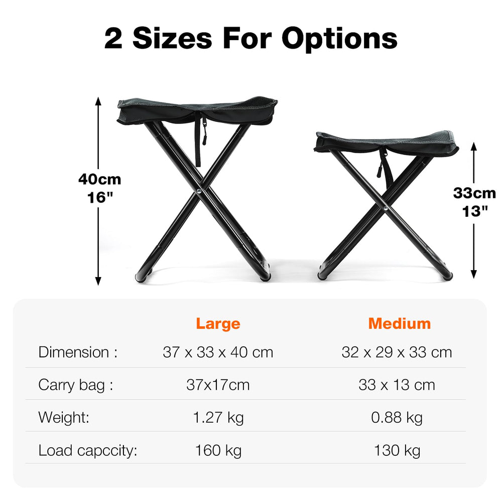 Outplea collapsible frame with anti-slip feet ensures stable seating on uneven ground.
