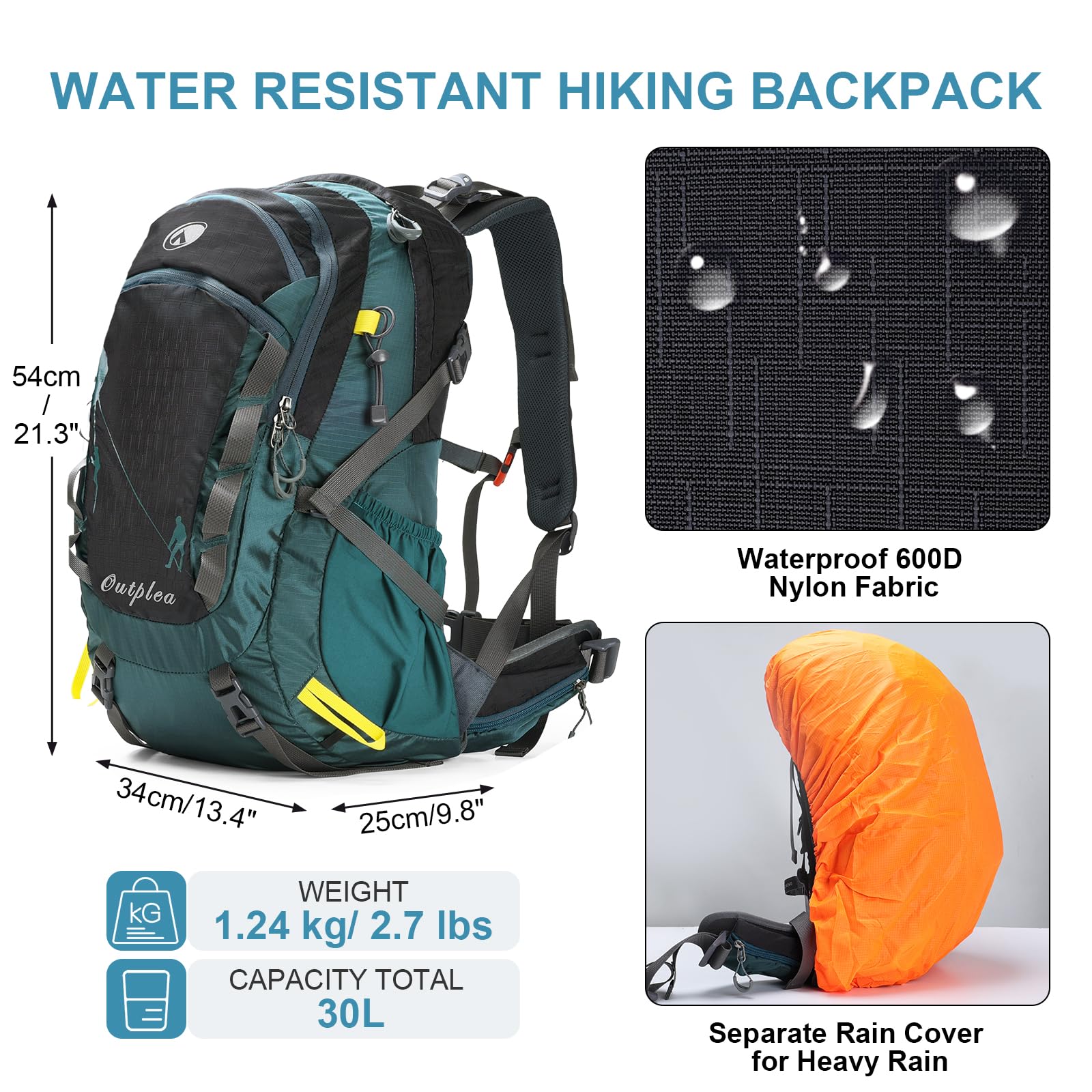 Outplea front pockets provide organized storage for small items.