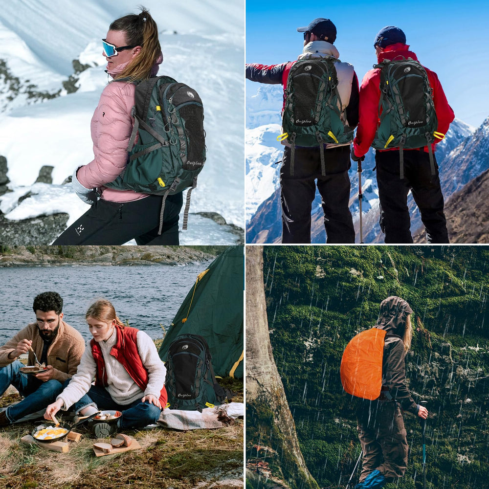 Outplea hydration compartment fits a 3L bladder for extended outings.