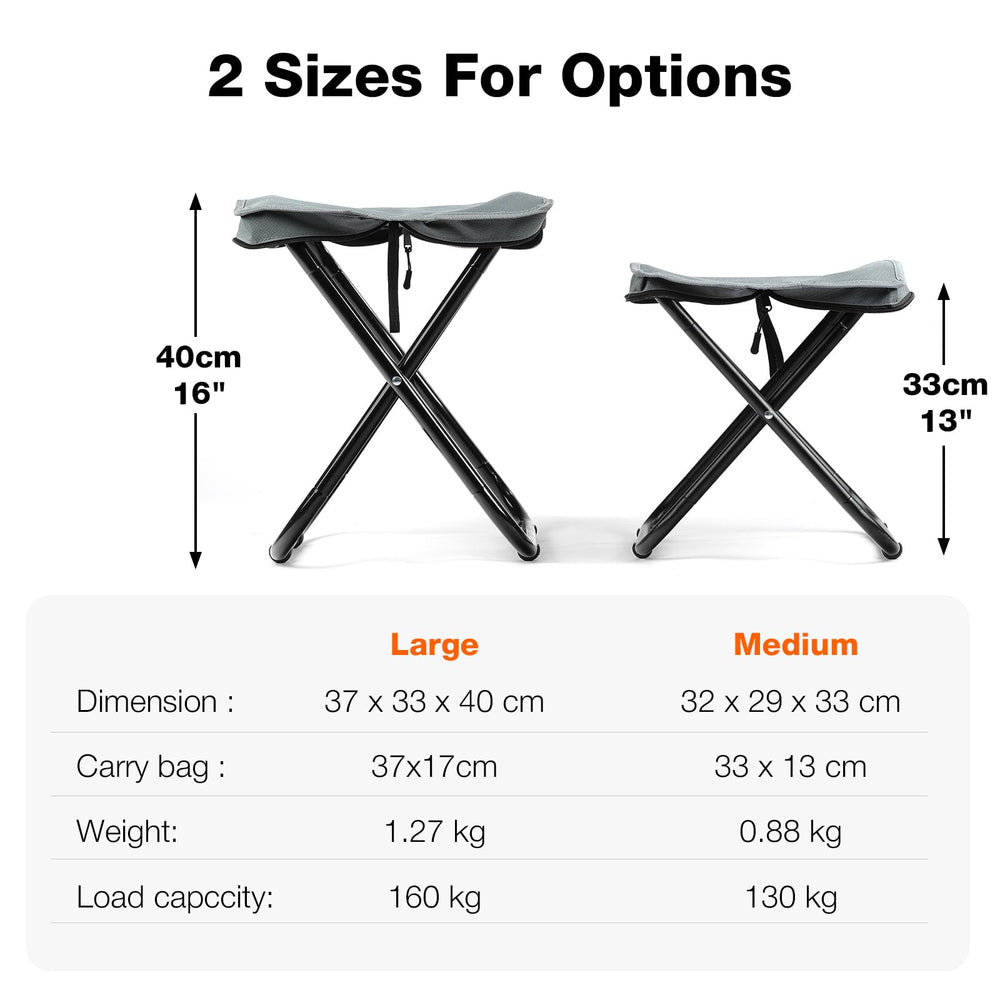 Outplea stable X-frame with anti-slip feet ensures secure seating on uneven ground.