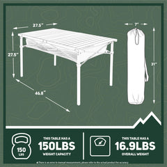 OUTSIDER aluminum tabletop dining surface provides a durable outdoor eating area.