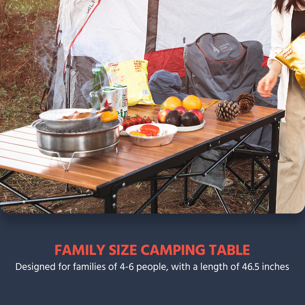 OUTSIDER folding camping table anti-sink feet stabilize on grass or sand