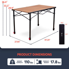 OUTSIDER folding camping table height 42in demonstrates flexible workspace for cooking and gatherings