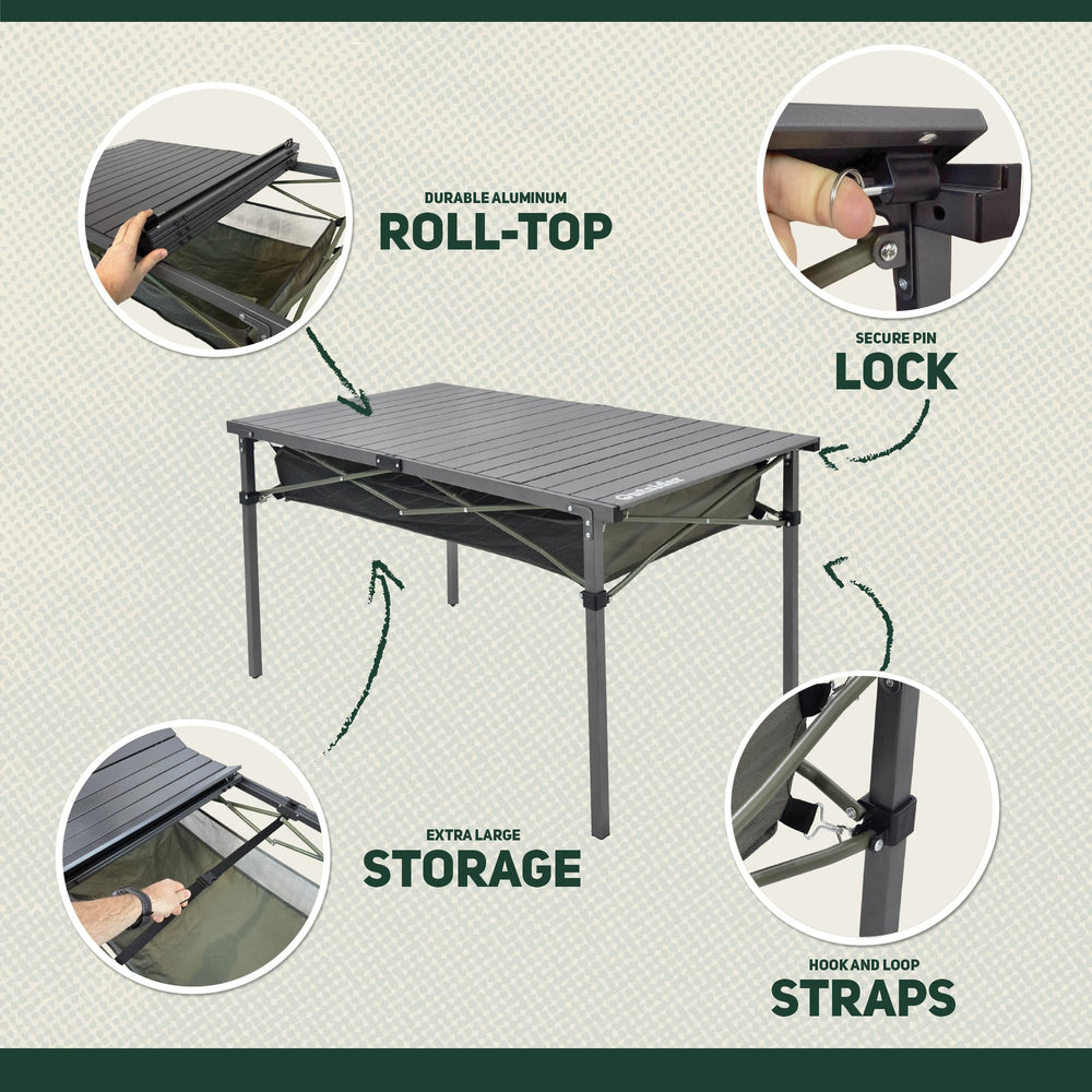 OUTSIDER table set for 4-6 people offers ample room for meals and games.