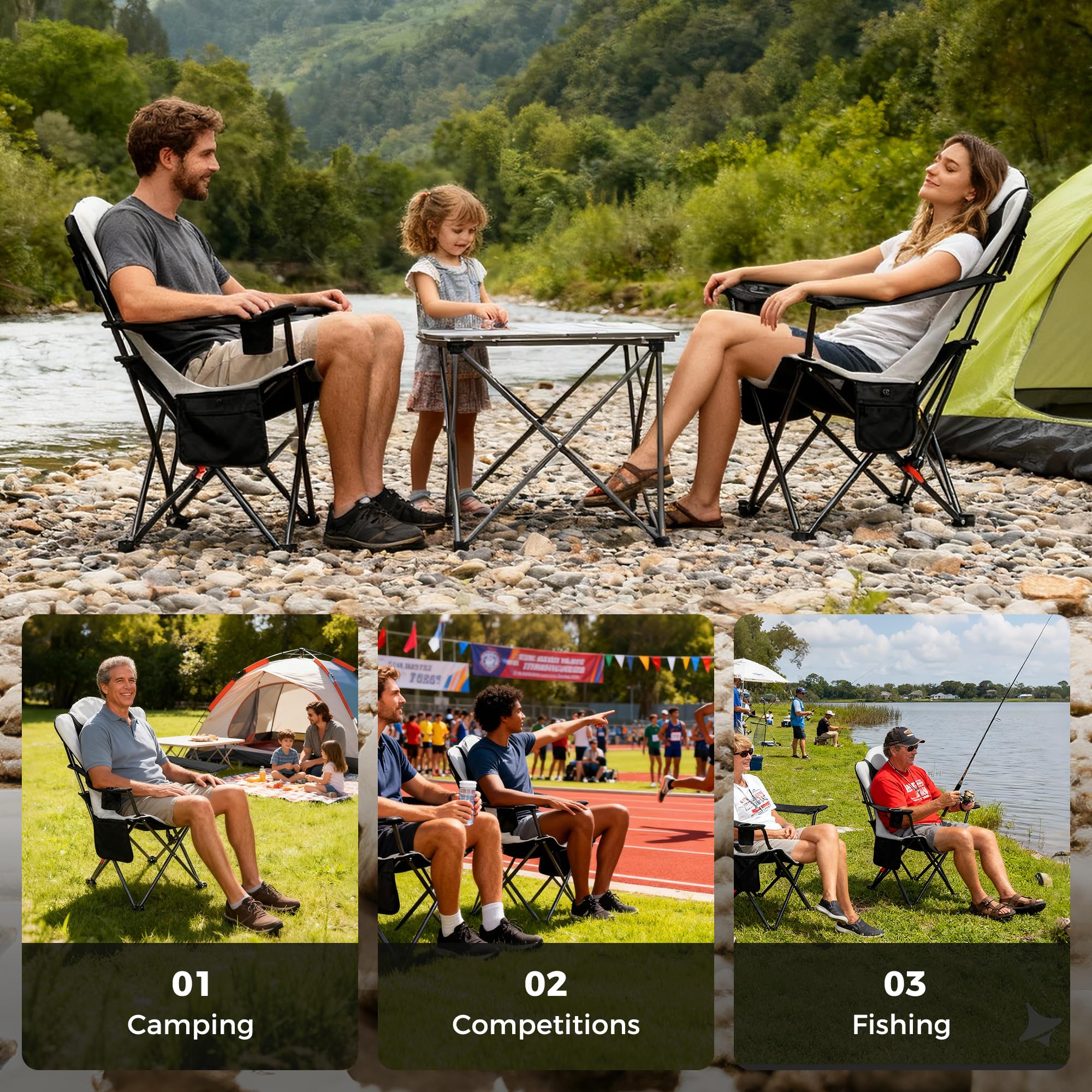 OUTSIDER heated camping chair weight capacity up to 350 lbs