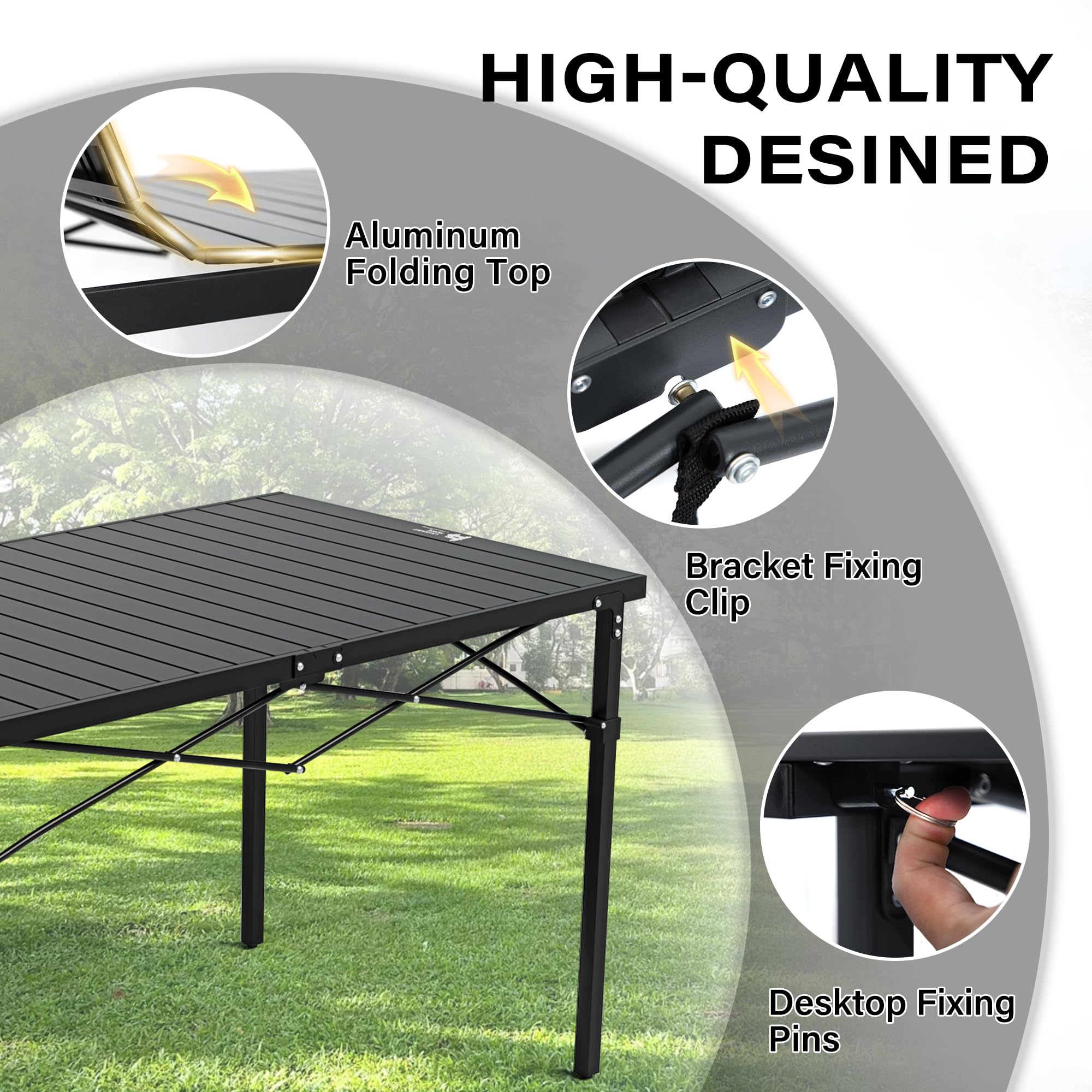 OUTSIDER weatherproof-top features UV-resistant surface for sun-friendly picnics.