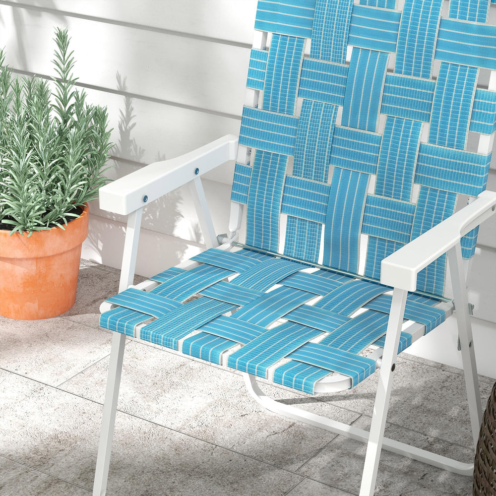 Outsunny 264-lb capacity blue chair for reliable outdoor use.