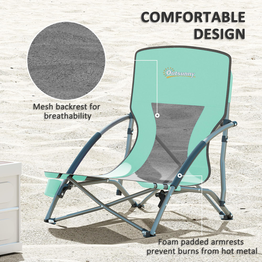 Outsunny chair open showing seating area and dimensions