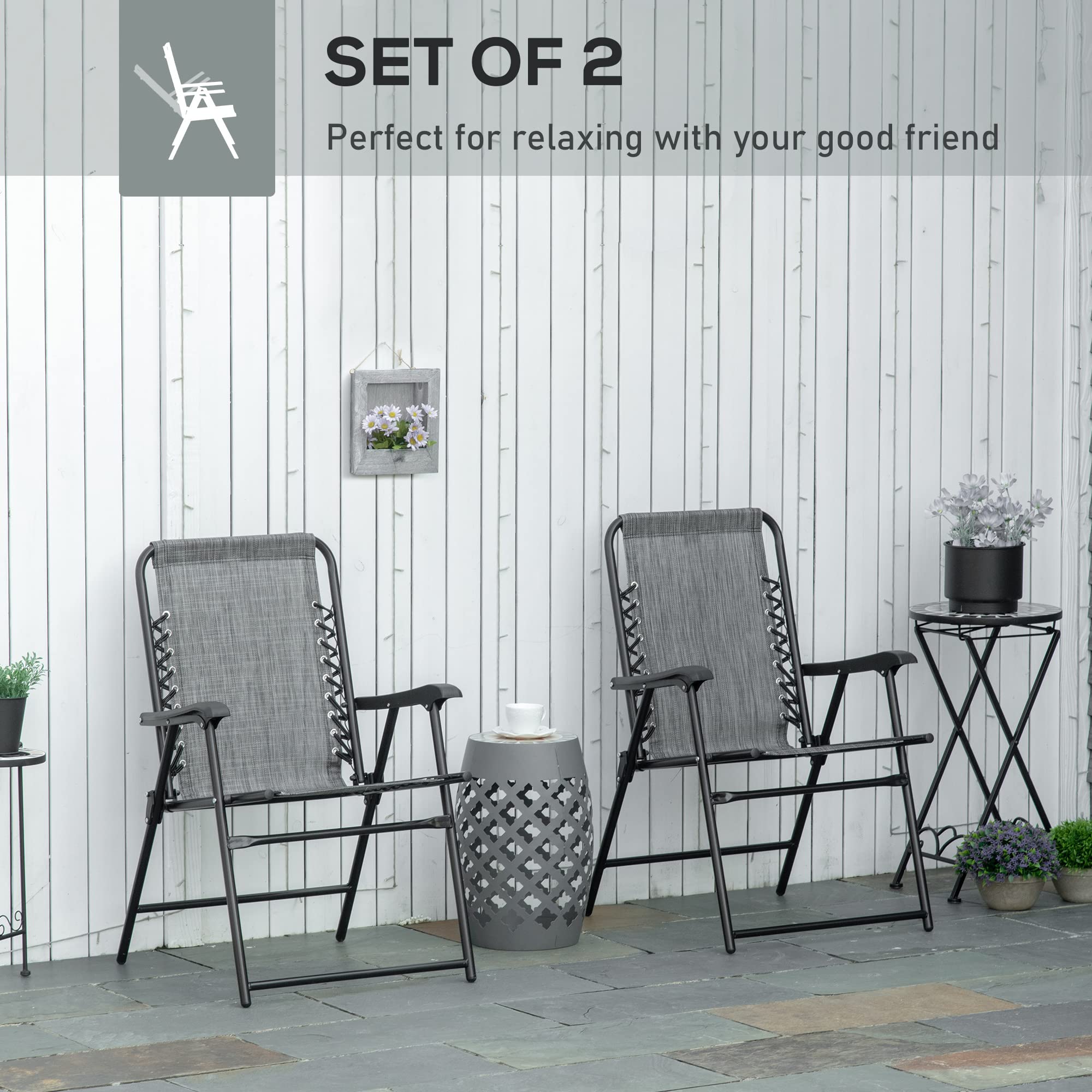 Outsunny breathable mesh backrest, keeps you cool on sunny days.