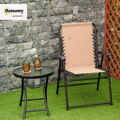 Outsunny bungee sling chair backrest in beige provides supportive, form-fitting comfort.